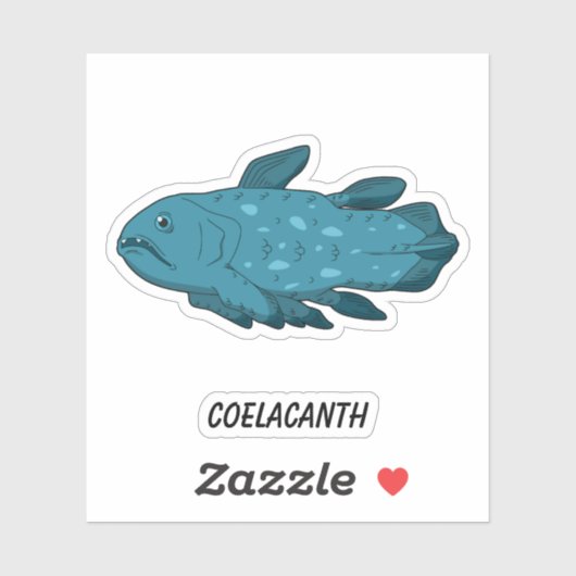 Coelacanth - levende fossiele vis vinyl sticker (Vel)
