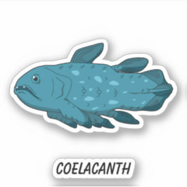 Coelacanth - levende fossiele vis vinyl sticker