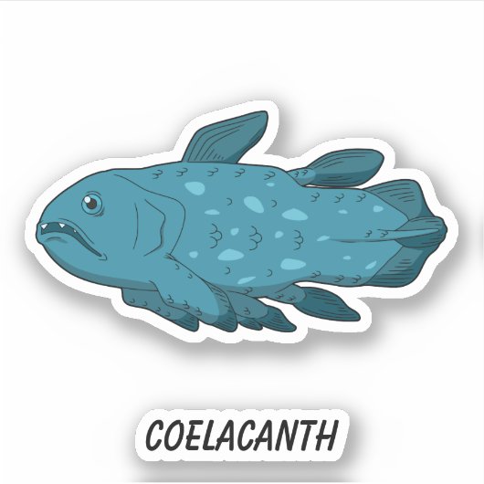 Coelacanth - levende fossiele vis vinyl sticker (Voorkant)