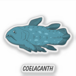 Coelacanth - levende fossiele vis vinyl sticker