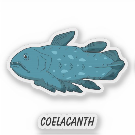 Coelacanth - levende fossiele vis vinyl sticker (Voorkant)