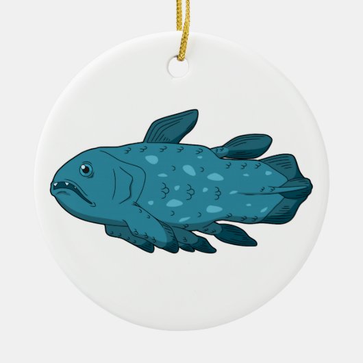 Coelacanth - Oude vis Keramisch Ornament (Voorkant)
