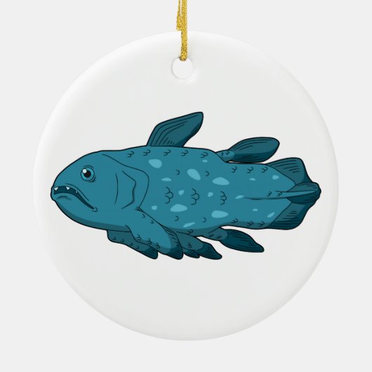 Coelacanth - Oude vis Keramisch Ornament (Achterkant)
