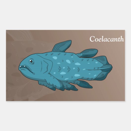 Coelacanth Rechthoekige Sticker (Voorkant)