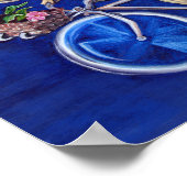 Coelacanth Rijden op een fiets met bloemen Poster (Hoek)