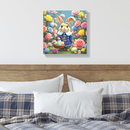 Coelho da páscoa fofinho canvas afdruk (Insitu (Slaapkamer))