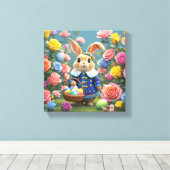 Coelho da páscoa fofinho canvas afdruk (Insitu (Houten vloer))