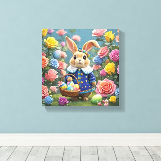 Coelho da páscoa fofinho  canvas afdruk (Insitu (Houten vloer))