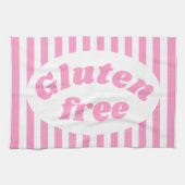 Coeliakie Roze Wit Glutenvrij gelabeld Theedoek (Horizontaal)