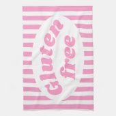 Coeliakie Roze Wit Glutenvrij gelabeld Theedoek (Verticaal)