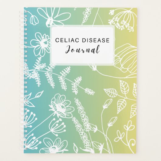 Coeliakie Ziekte Maandelijkse Journal - Blauw Groe Planner (Voorkant)