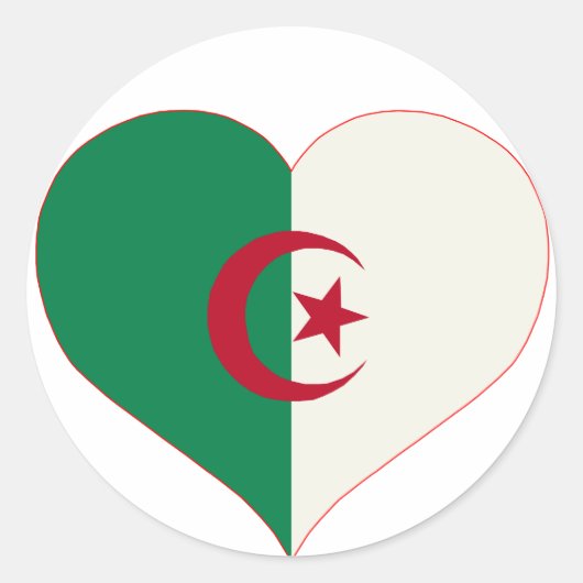 Coeur Algerie Ronde Sticker (Voorkant)