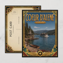 Coeur d’Alene Idaho Vintage Art Deco Gouden Tijdpe