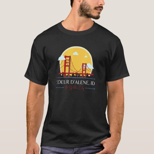 Coeur d'Alene ID Golden Gate Bridge Bad Geography  T-shirt (Voorkant)