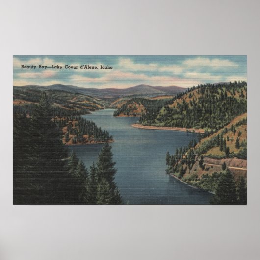Coeur d'Alene, ID - Uitzicht Beauty Bay Poster (Voorkant)