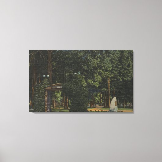 Coeur d'Alene, ID - Uitzicht City Park Canvas Afdruk (Voorkant)