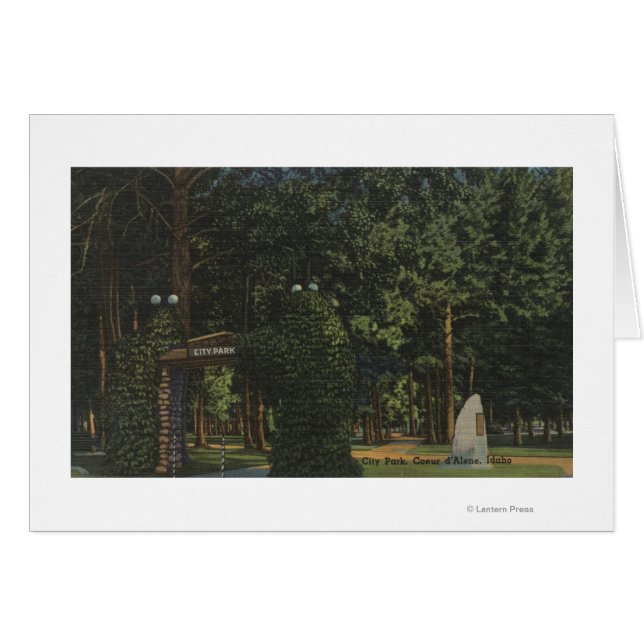 Coeur d'Alene, ID - Uitzicht op stadspark (Voorkant Horizontaal)