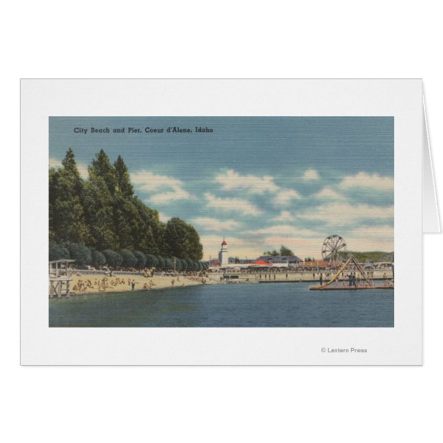 Coeur d'Alene, ID - Uitzicht van City Beach & Pier (Voorkant Horizontaal)