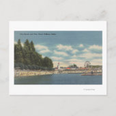 Coeur d'Alene, ID - Uitzicht van City Beach & Pier Briefkaart (Voorkant)