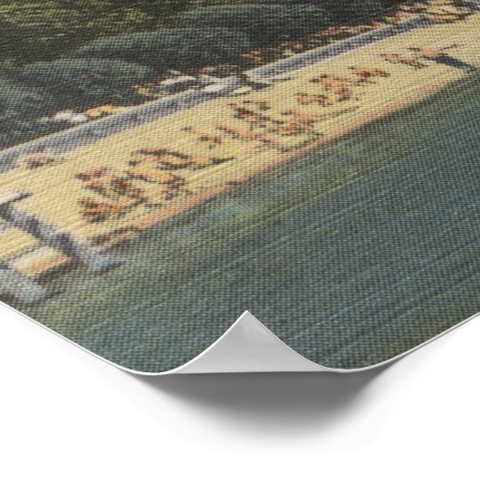 Coeur d'Alene, ID - Uitzicht van City Beach & Pier Poster (Hoek)