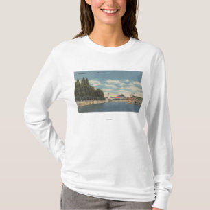 Coeur d'Alene, ID - Uitzicht van City Beach & Pier T-shirt