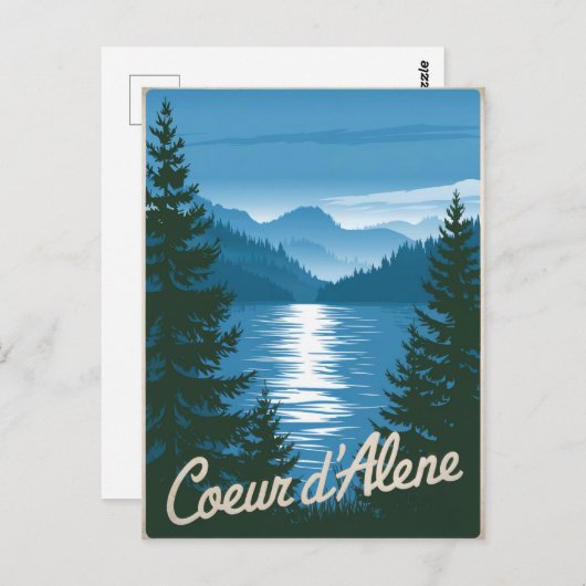 Coeur d'Alene Idaho Briefkaart (Voorkant / Achterkant)
