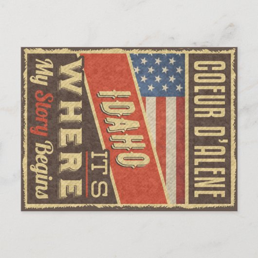 Coeur d'Alene Idaho Briefkaart (Voorkant)