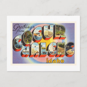 Coeur d'Alene Idaho ID Old Vintage Travel Souvenir Briefkaart