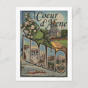Coeur d'Alene, Idaho - Large Letter Scenes Briefkaart
