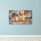 Coeur d'Alene, Idaho - Large Letter Scenes Canvas Afdruk (Insitu (Houten vloer))