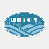 Coeur d'Alene Idaho Outdoors Ovale Sticker (Voorkant)