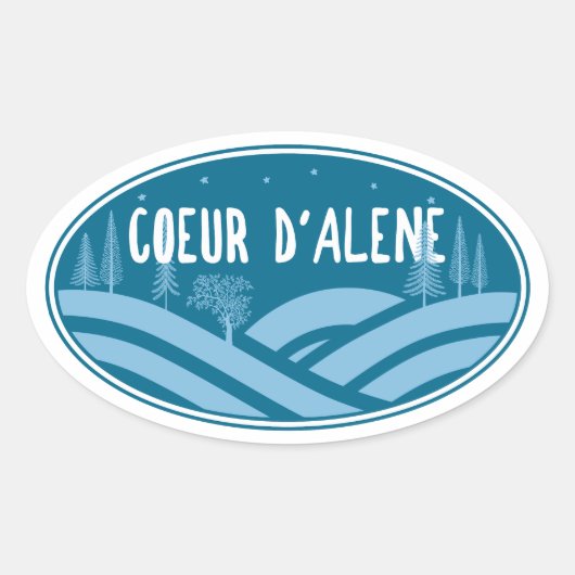 Coeur d'Alene Idaho Outdoors Ovale Sticker (Voorkant)