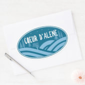 Coeur d'Alene Idaho Outdoors Ovale Sticker (Envelop)
