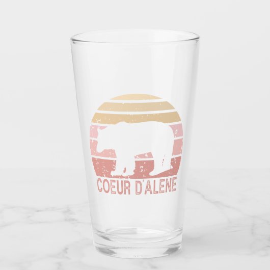 Coeur d'Alene Idaho Retro Beer Glas (Voorkant)