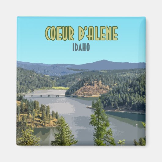 Coeur d'Alene Idaho Souvenir Magneet (Voorkant)