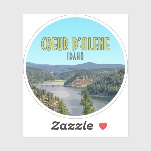 Coeur d'Alene Idaho Souvenir Sticker (Vel)