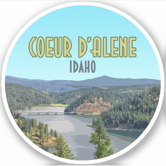 Coeur d'Alene Idaho Souvenir Sticker (Voorkant)
