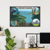 Coeur D'Alene, IdahoScene Travel Poster (Thuiskantoor)