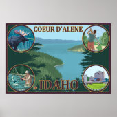 Coeur D'Alene, IdahoScene Travel Poster (Voorkant)