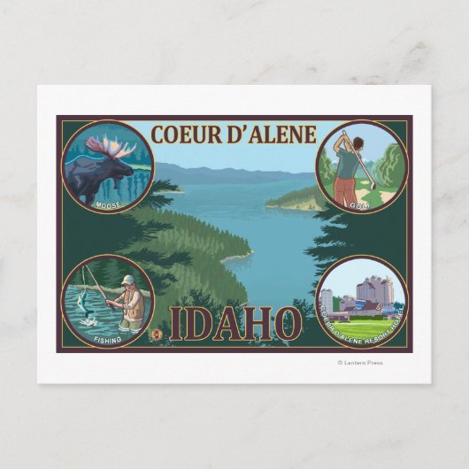 Coeur D'Alene, IdahoScene Travel Poster Briefkaart (Voorkant)