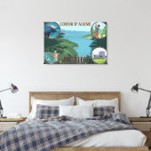Coeur D'Alene, IdahoScene Travel Poster Canvas Afdruk (Insitu (Slaapkamer))