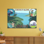 Coeur D'Alene, IdahoScene Travel Poster Canvas Afdruk (Insitu (Woonkamer))