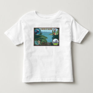 Coeur D'Alene, IdahoScene Travel Poster Kinder Shirts