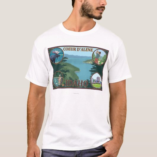Coeur D'Alene, IdahoScene Travel Poster T-shirt (Voorkant)