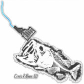 COEUR D'ALENE - ONE BAD BASKING ID PATRIOT STICKER (Voorkant)