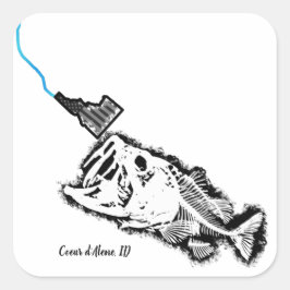 COEUR D'ALENE - ONE BAD BASKING ID PATRIOT VIERKANTE STICKER