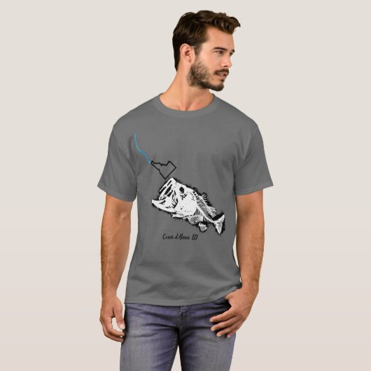COEUR D'ALENE - ONE BAD BASS - STRIKING IDAHO T-SHIRT (Voorkant volledig)