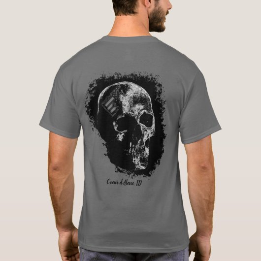 COEUR D'ALENE - PATRIOT - SKULL VAN IDAHO T-SHIRT (Achterkant)