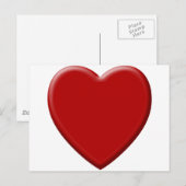 Coeur d'amour rouge briefkaart (Voorkant / Achterkant)