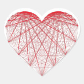 coeur rouge effet string hart sticker (Voorkant)